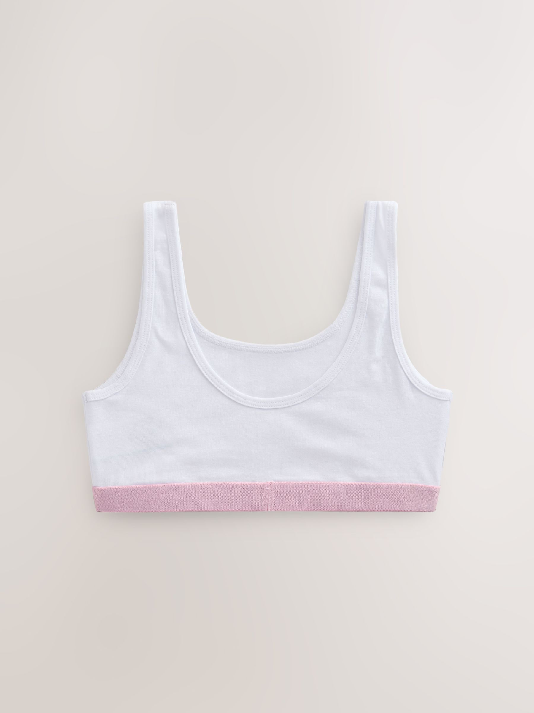 Roze/grijs - Set van 3 crop tops met diepe ronde hals (5 - 16 jr)