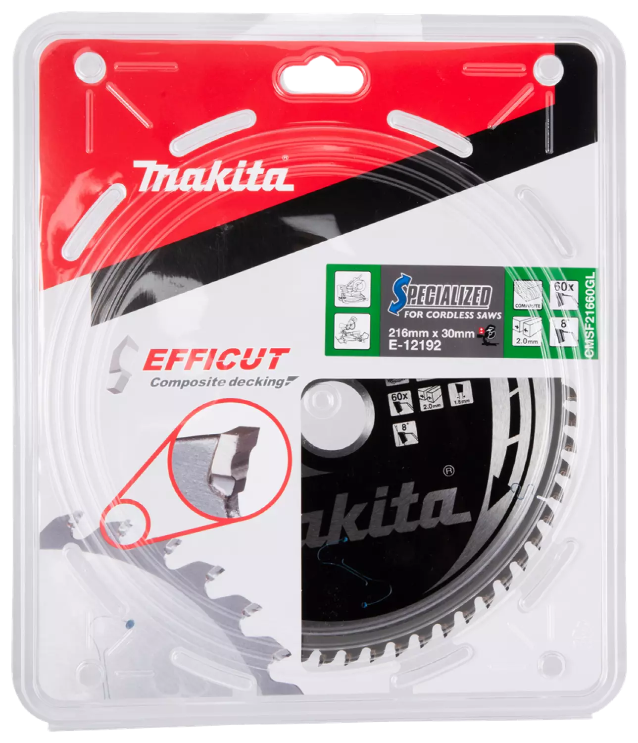 Makita E-12192 Efficut Cirkelzaagblad WPC - 216x30x2,0mm 60T
