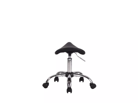 Tabouret - Similicuir & Métal chromé - Noir - Augsburg
