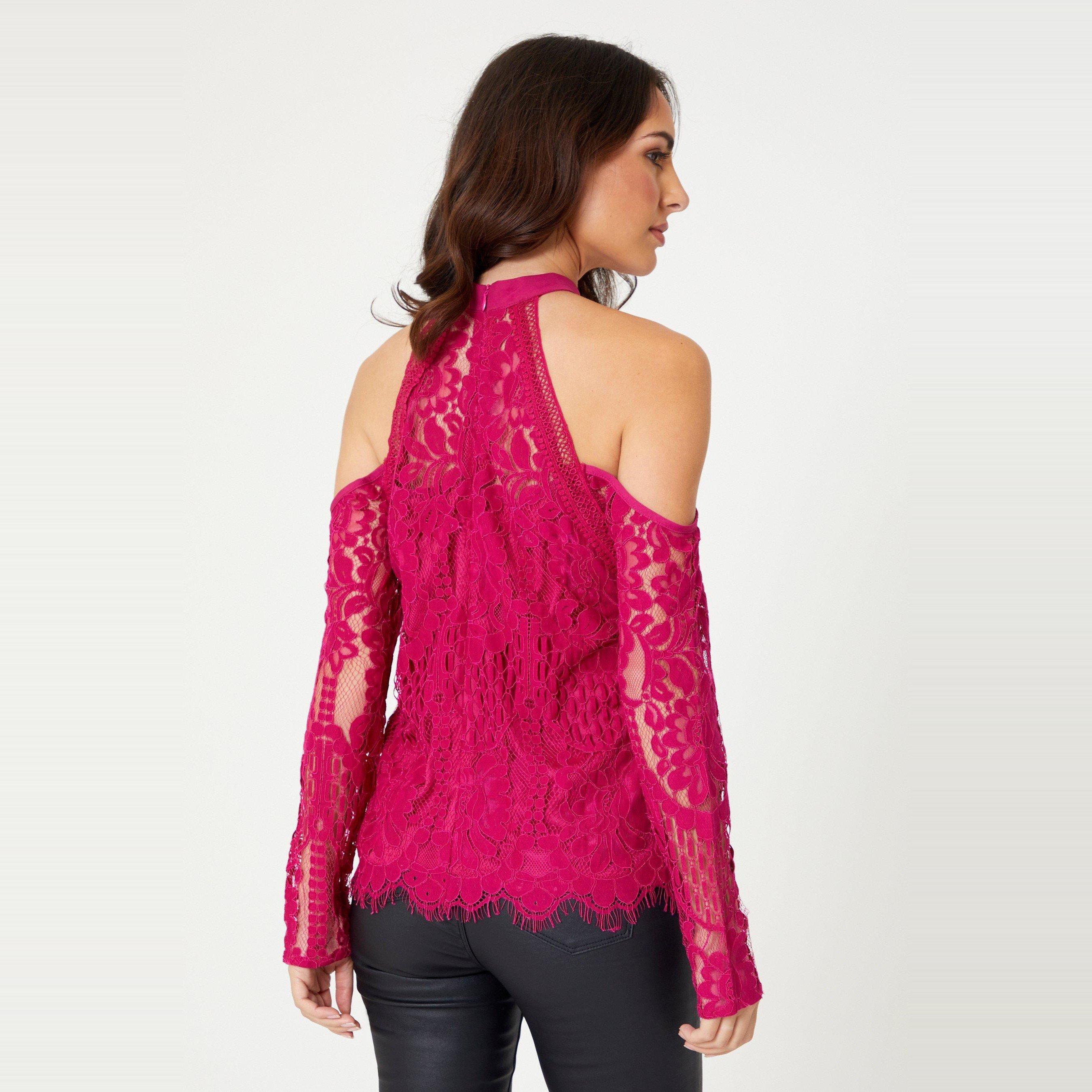 Be You BY Lace Cold Shoulder Tunic Womens