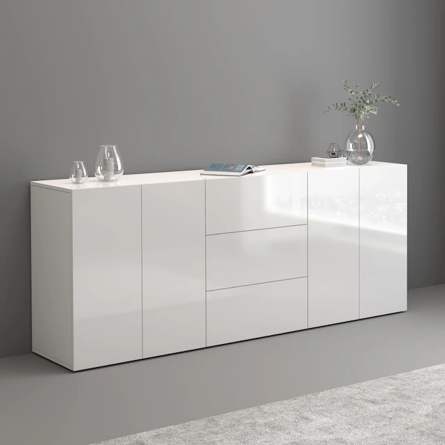 INOSIGN Sideboard »Egypt, Kommode, Schrank, Kredenz,  grifflos« 4 Türen, 3 Schubkästen mit Push-To-Open Funktion, Hochglanz Breite 200