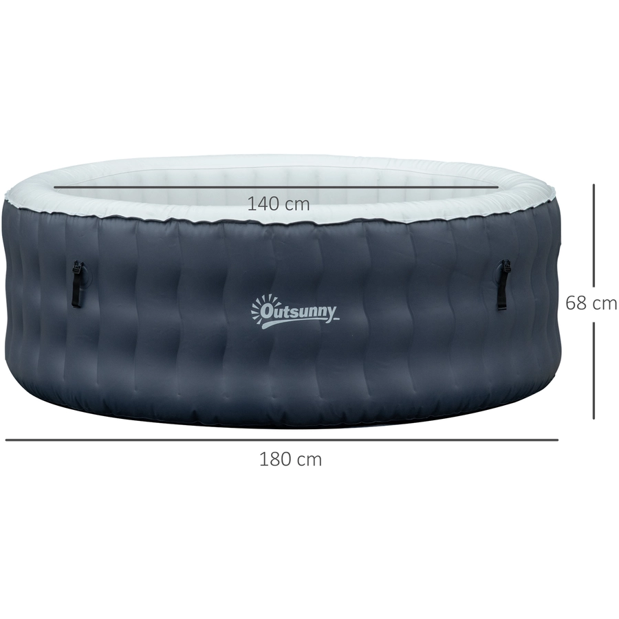 Outsunny Whirlpool mit LCD-Anzeige blau