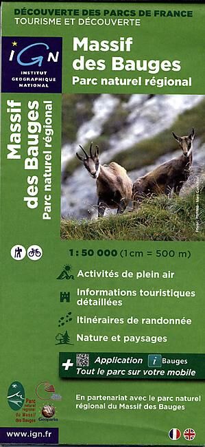 IGN - PNR MASSIF DES BAUGES ECHELLE 1 50 000