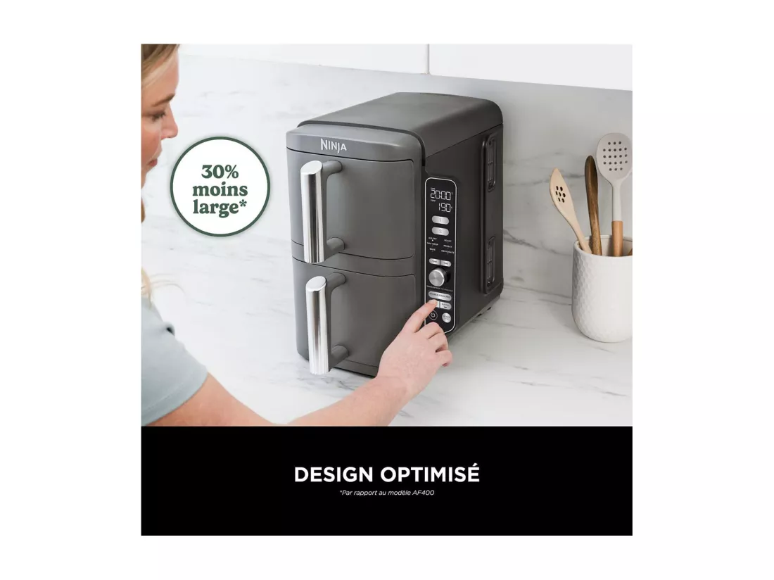 Friteuse sans huile NINJA Foodi - Double Stack SL400EU - 9,5 L - 2 tiroirs de cuisson indépendant - 6 modes de cuisson - 2470W