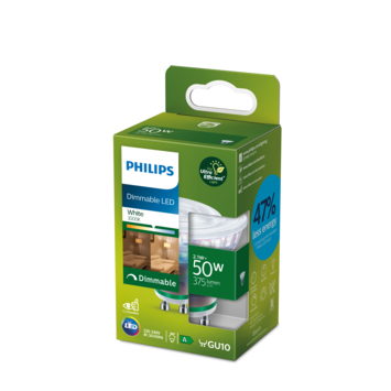Philips ultra efficient GU10 50W dimbaar 3000k