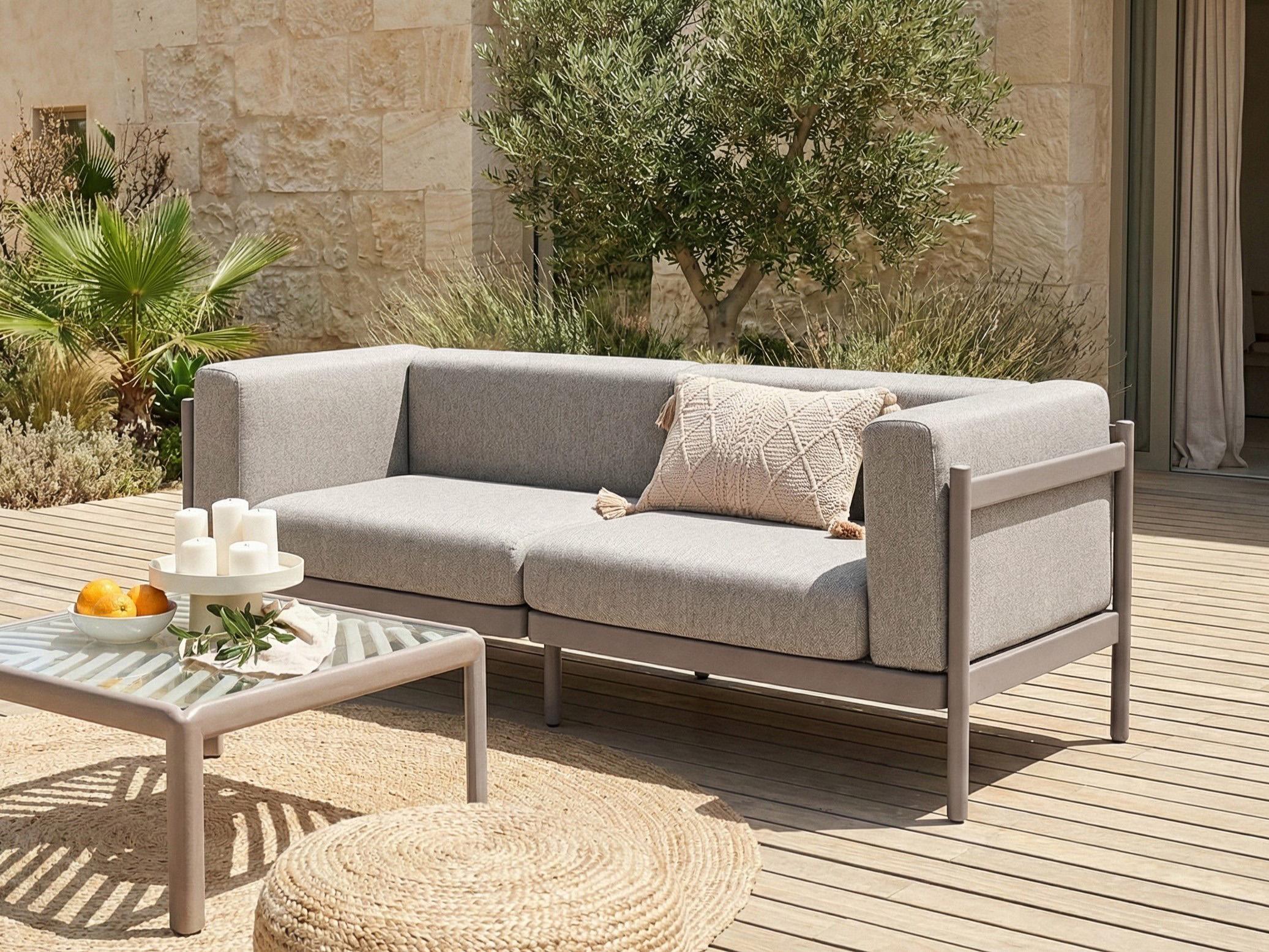 Tuin loungebank 2-zits FERRETTI Taupe