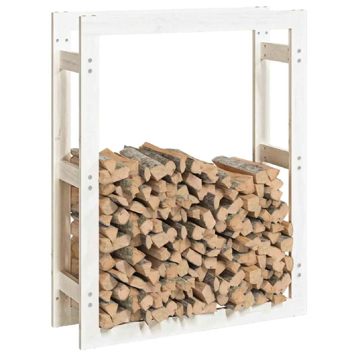 vidaXL Support bois de chauffage - Blanc