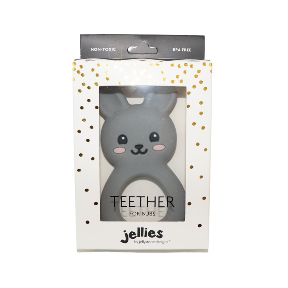 Jellystone Designs - Kanin Teether - soft grey