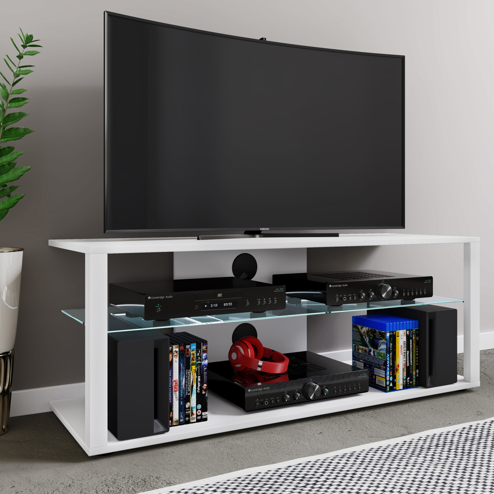TV-Lowboard FOLAS XL - weiß - 115 cm breit