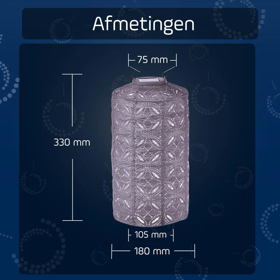 Lumiz Lampion op zonne energie - Solar tuinverlichting - Boedapest Set - 3 stuks
