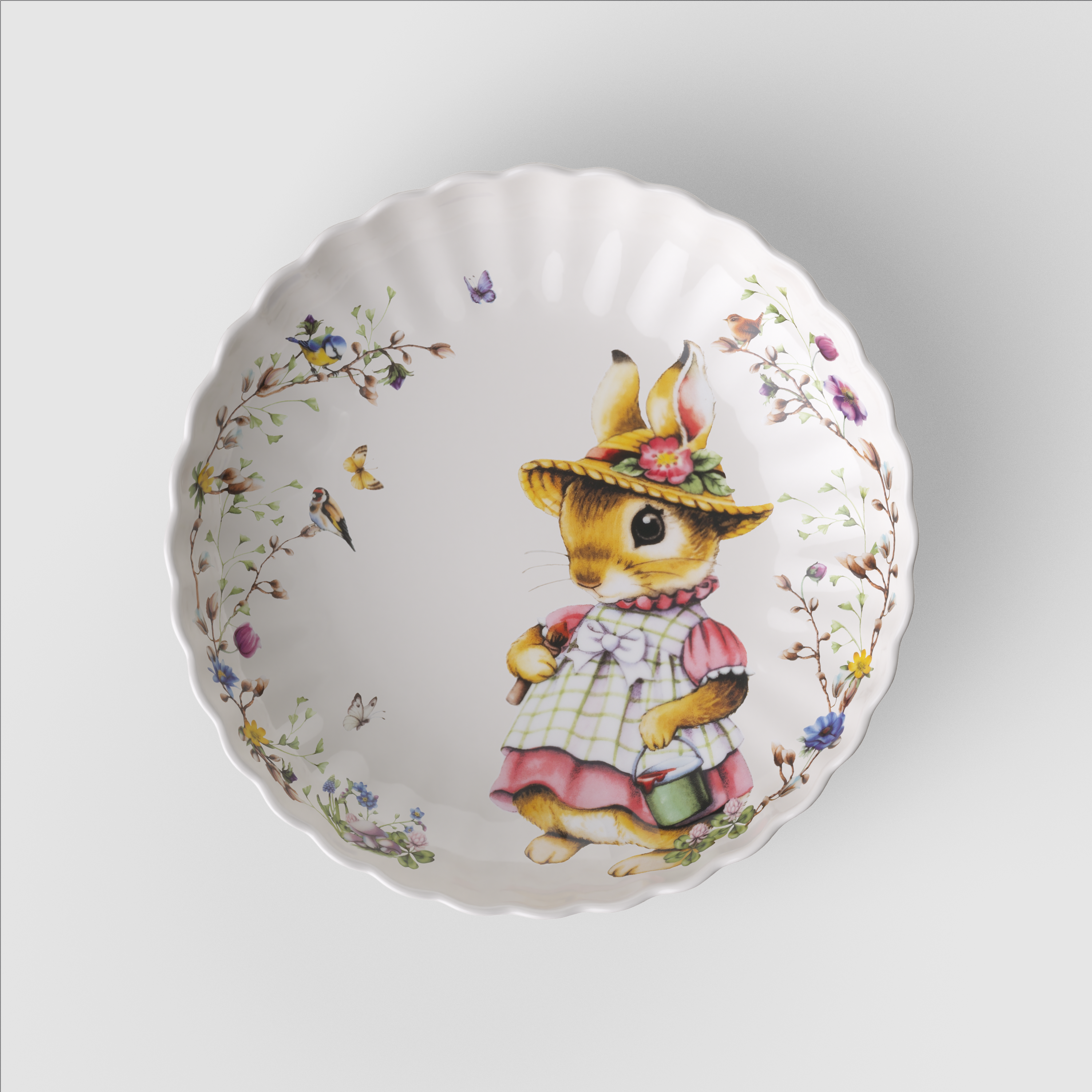 Spring Fantasy Dessert bowl Green, 23.7 oz, Premium Porcelain