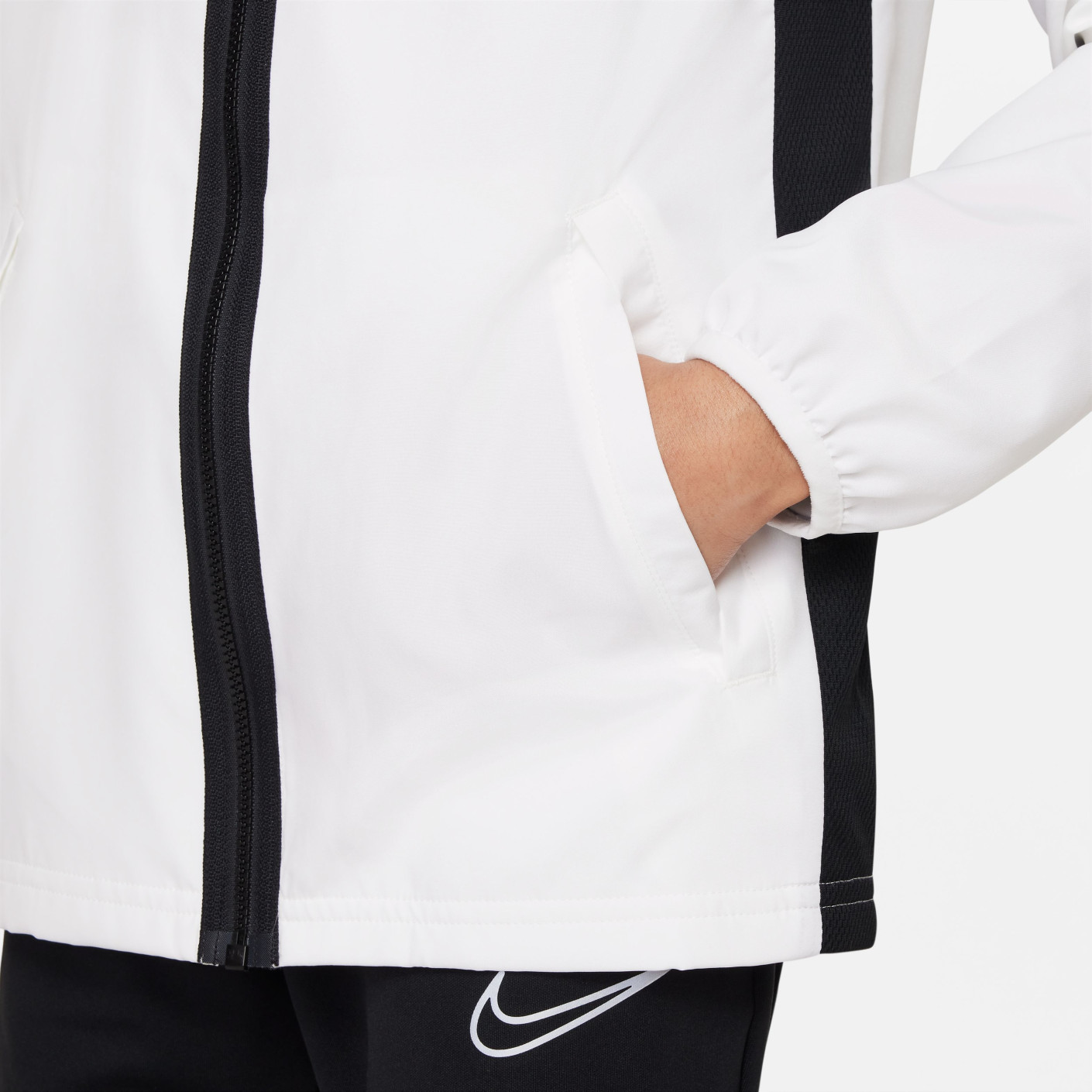 Nike Dri-FIT Academy 23 Trainingsjack Full-Zip Woven Kids Wit Zwart