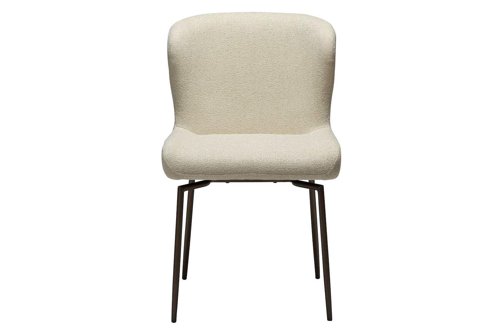 Glam spisestol Med sving og autoretur. Tekstil Bouclé Frosted Almond med antikk messing ben
