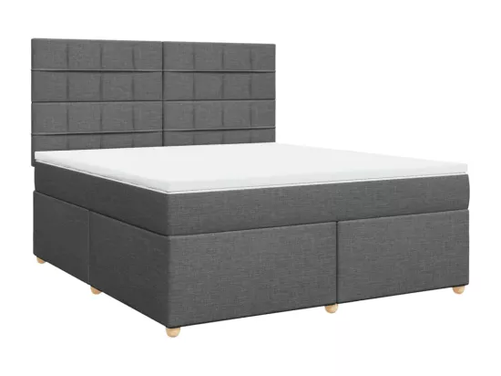 Sommier à lattes de lit avec matelas Gris foncé 180x200cm Tissu