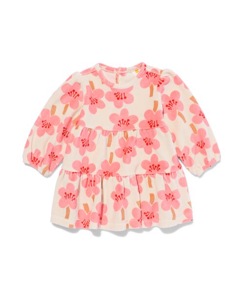 pyjama velours à fleurs pour bébé écru