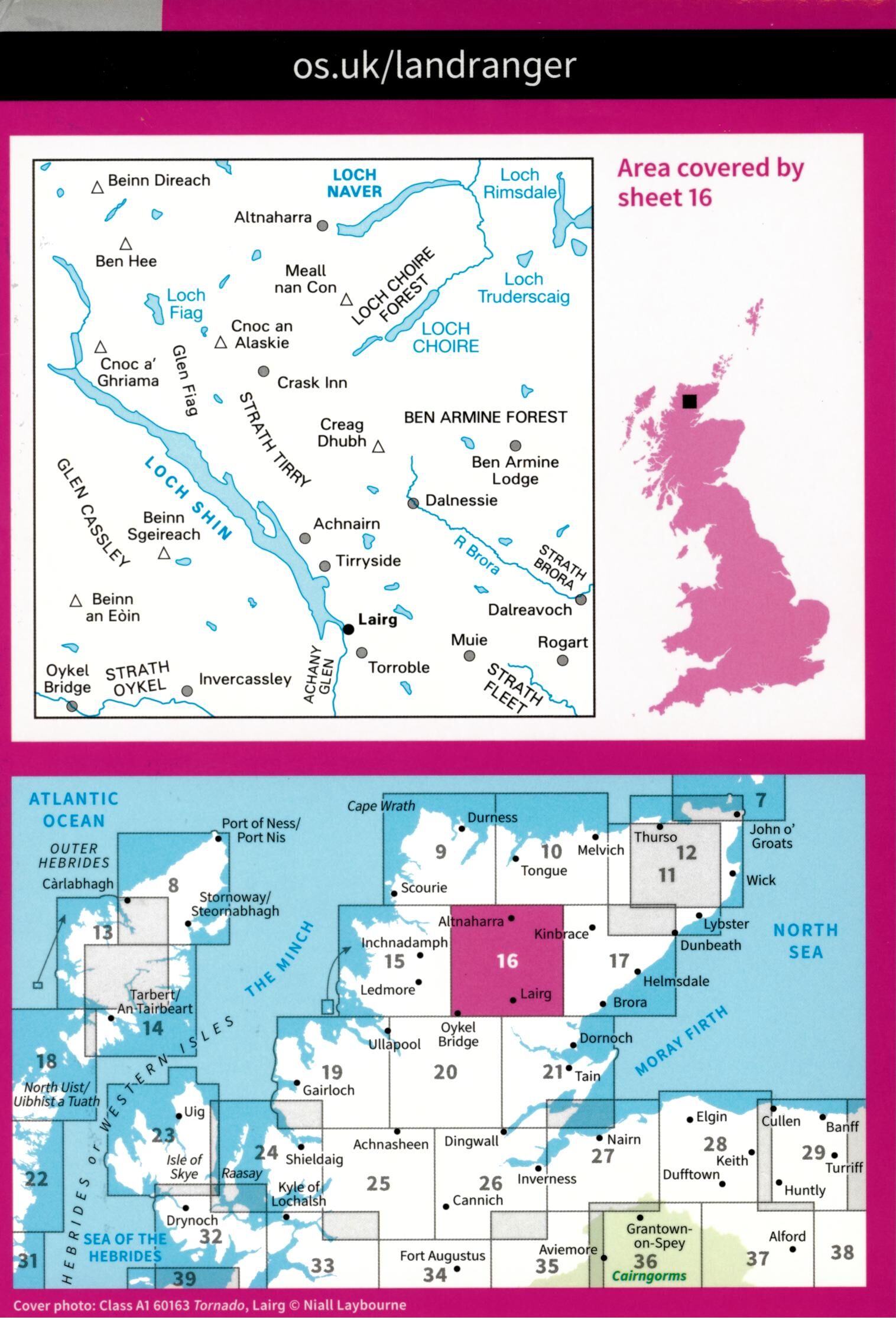 ORDNANCE SURVEY - 16 GB LAIRG ET LOCH SHIN 1 50 000