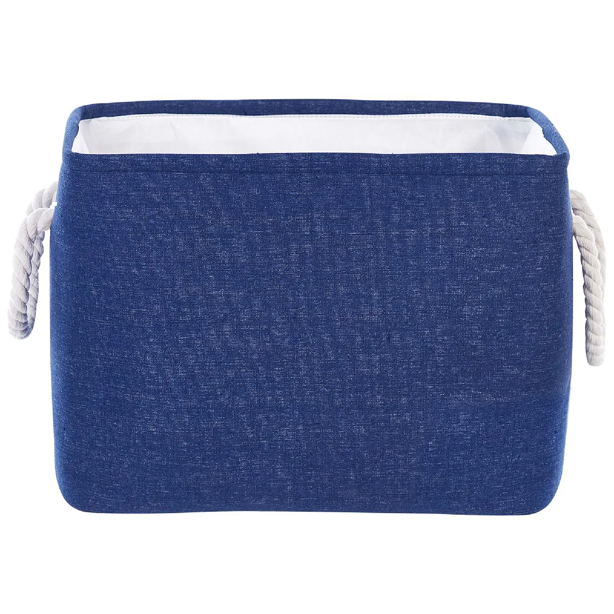 Beliani DARQAB - Lot de 3 paniers en tissu polyester bleu marine