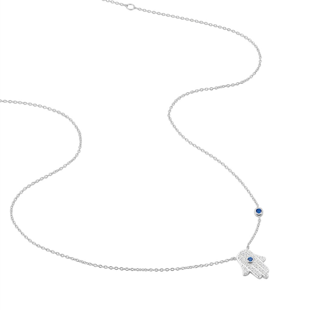 Collier Symbolique Argent Blanc Oxyde De Zirconium