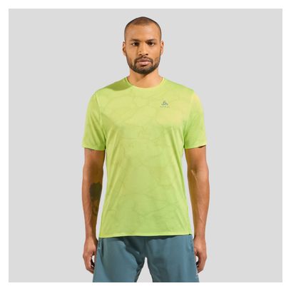 Maillot Manches Courtes Odlo Zeroweight Engineered Chill-Tec Jaune