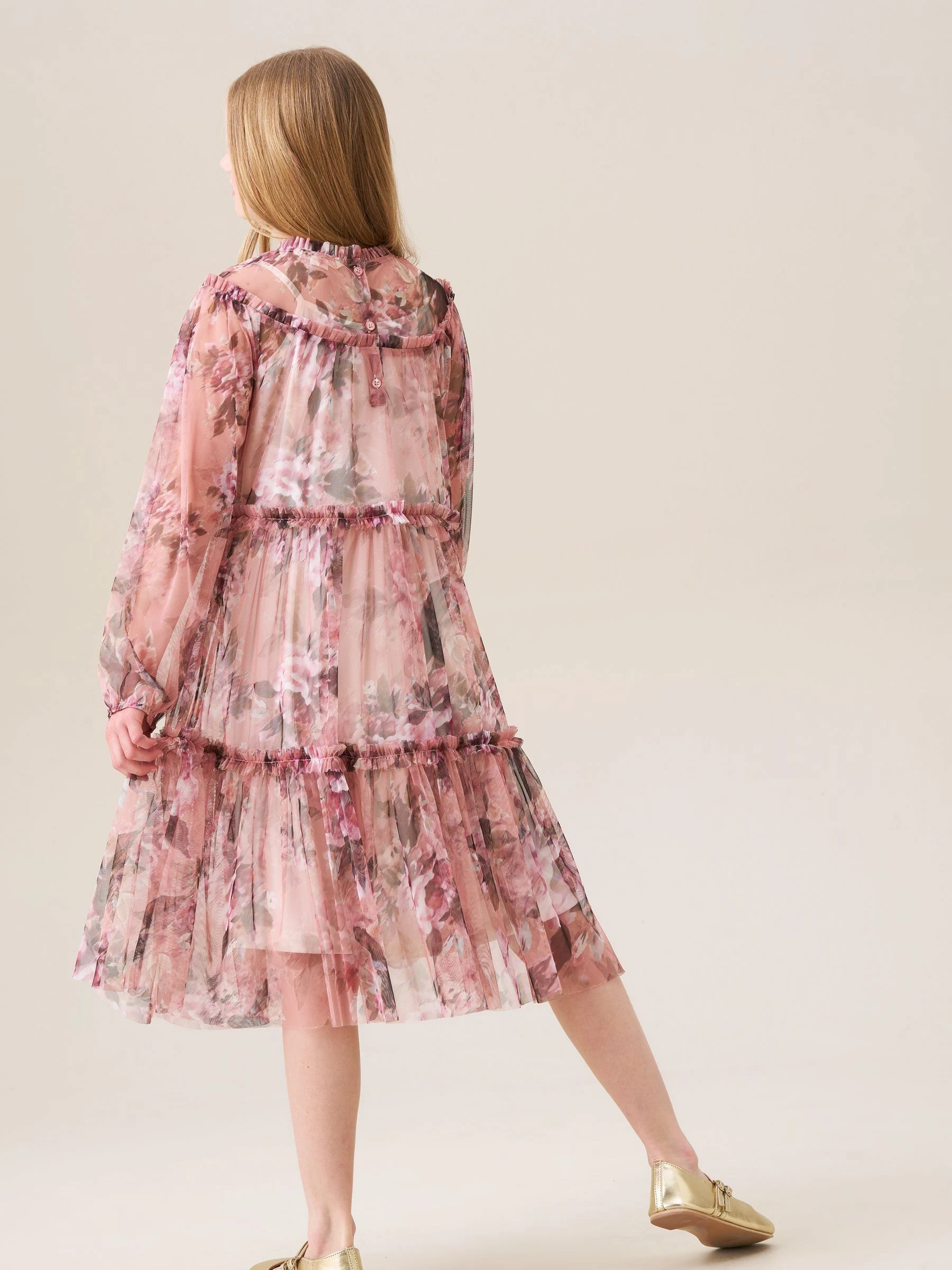 Roze - Angel & Rocket Cara Printed Swing Mesh Dress