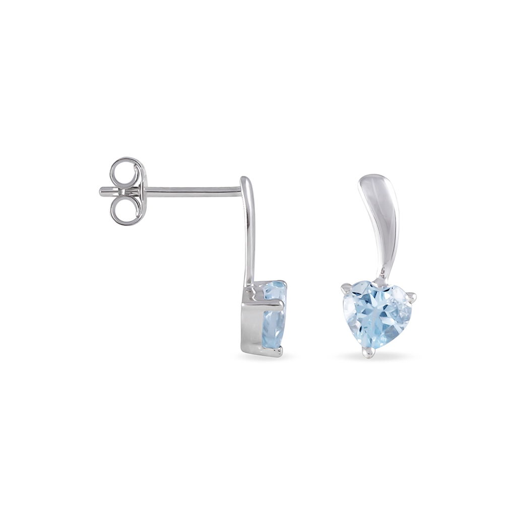 Boucles D'oreilles Pendantes Bertine Or Blanc Topaze