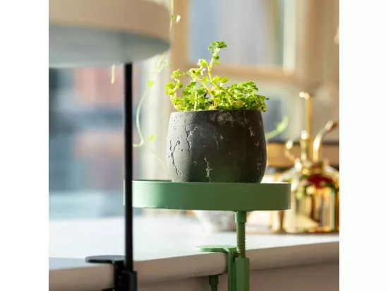 Support à plantes rond à fixer hauteur réglable vert 20.9 x 14 cm