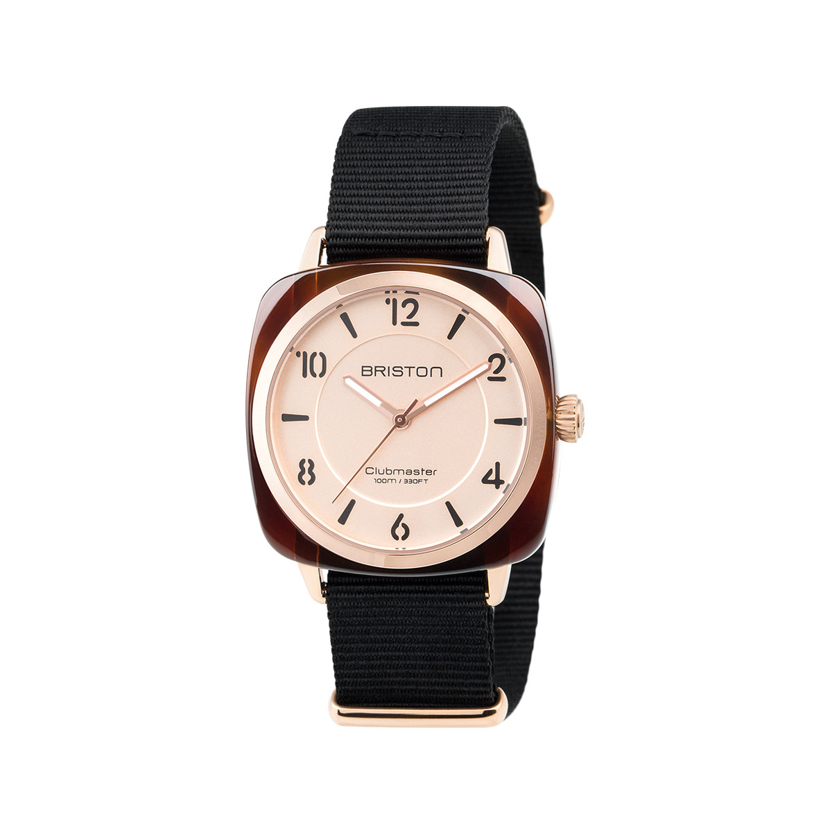 Montre BRISTON clubmaster chic femme bracelet tissu noir