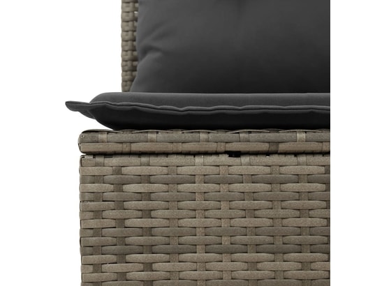 VIDAXL - Canapé de jardin 2 places avec coussins gris résine tressée
