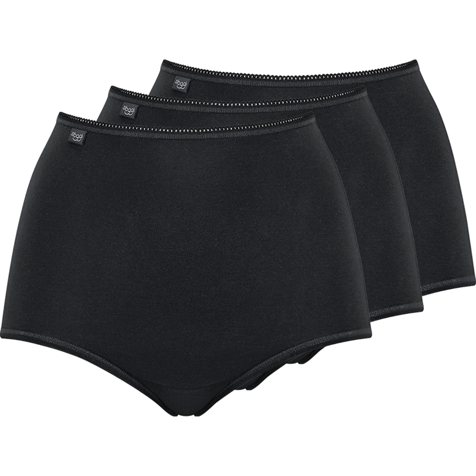 Sloggi Slip Damen Maxi C3P, 3er-Pack 48, schwarz