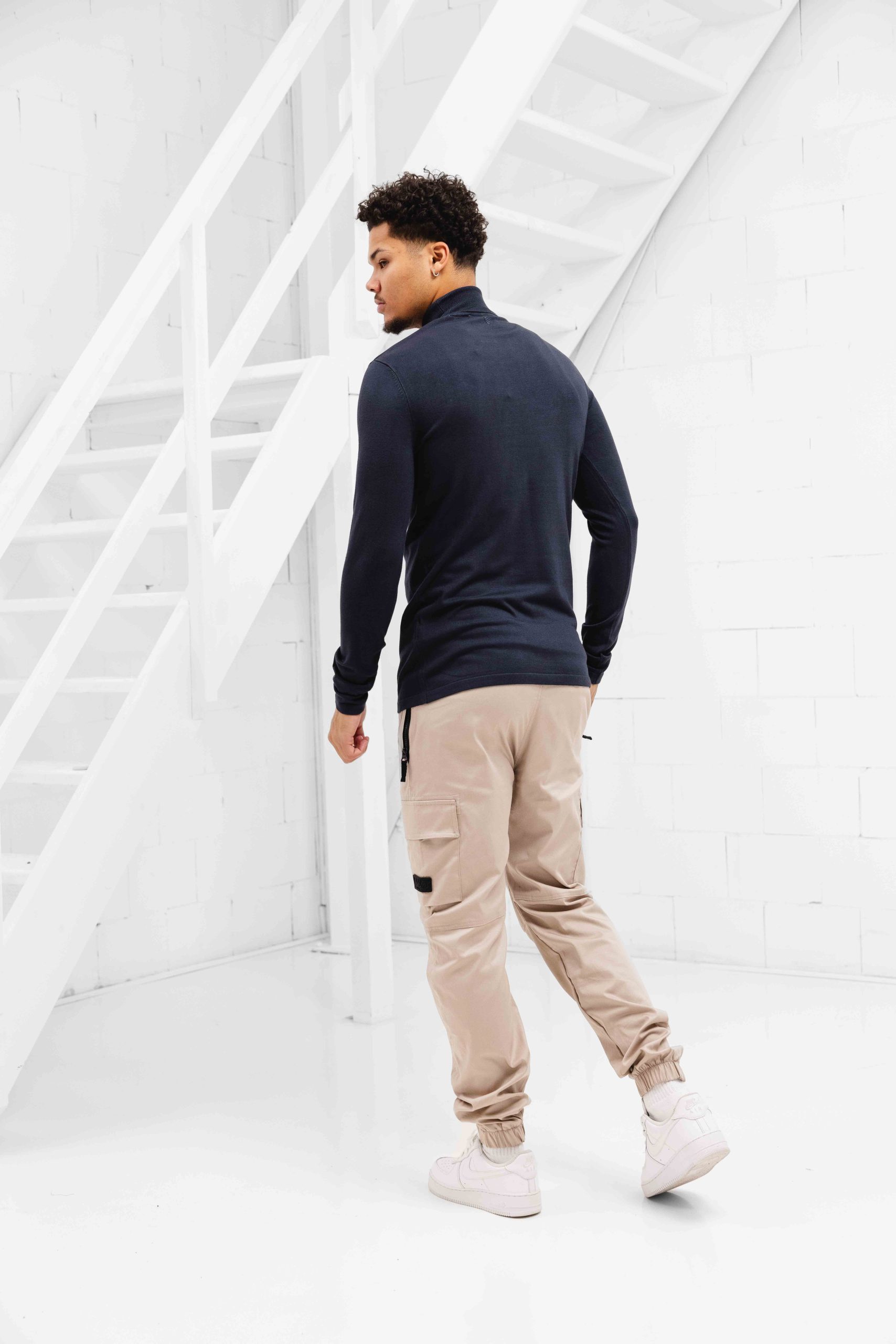 Pure Path Essential Knitwear Turtleneck Sweater Heren Donkerblauw