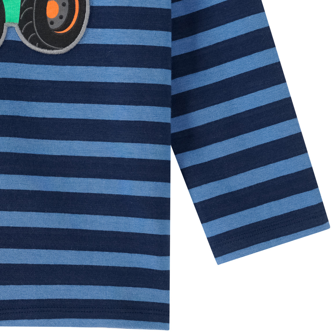 Topomini Baby Langarmshirt mit Traktor-Applikation dunkelblau / blau