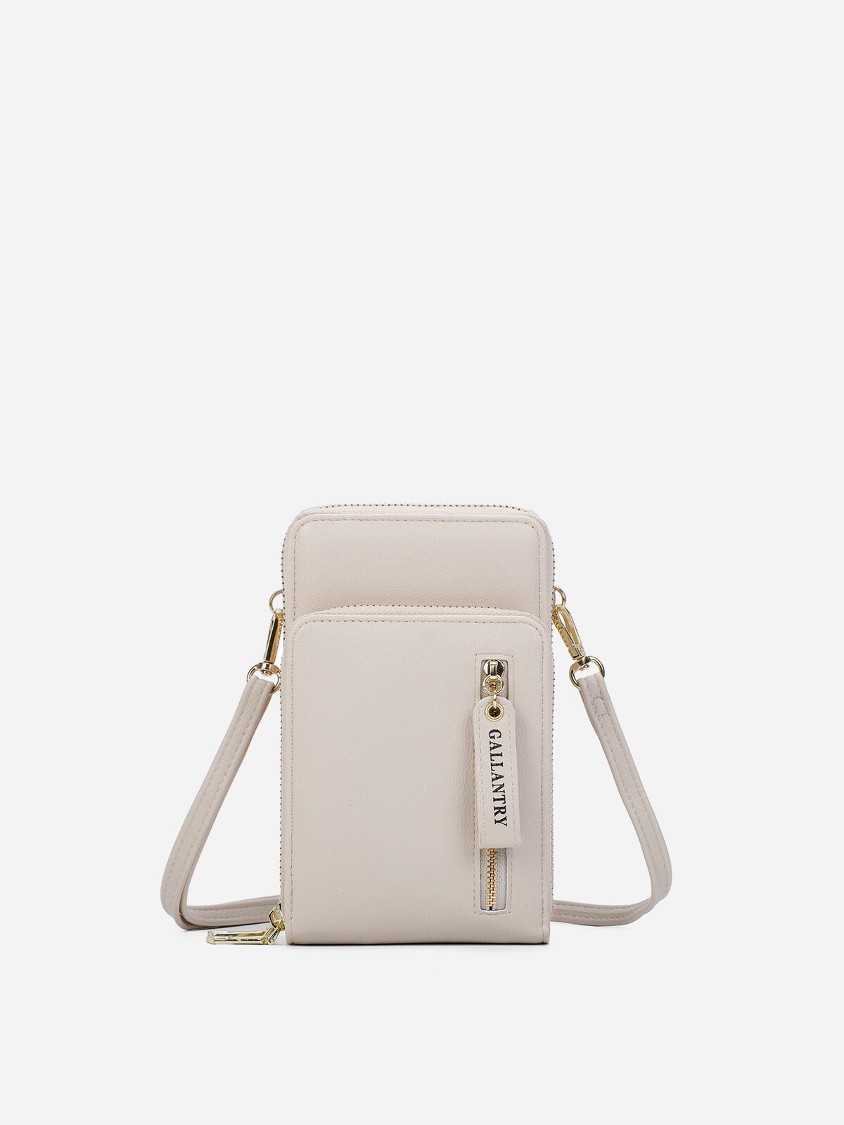 Sacoche à double poches zippées- Beige