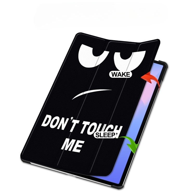 Samsung Galaxy Tab S10 FE  Plus Leder Tasche Smart Cover Schutzhülle   S-Pen Halterung - Don't Touch Me