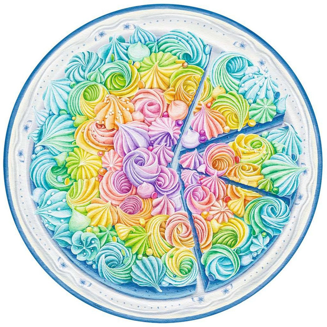 Puzzle - Circle of Colors - Rainbow Cake - 500 Teile