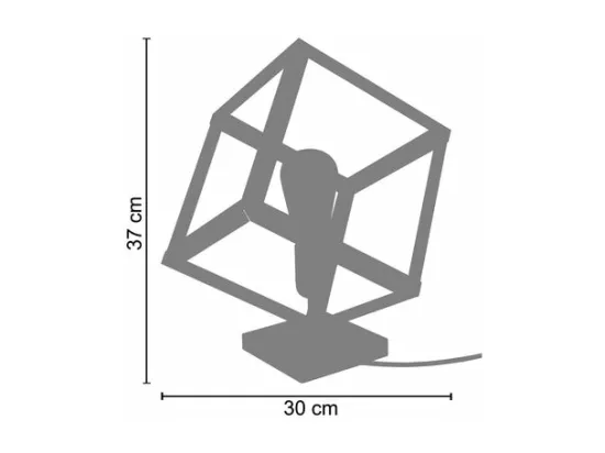 Lampe a poser géométrique métal noir 37 cm.