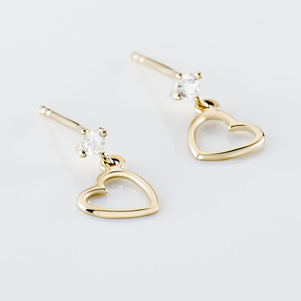 Boucles D'oreilles Pendantes Daria Cœur Or Jaune