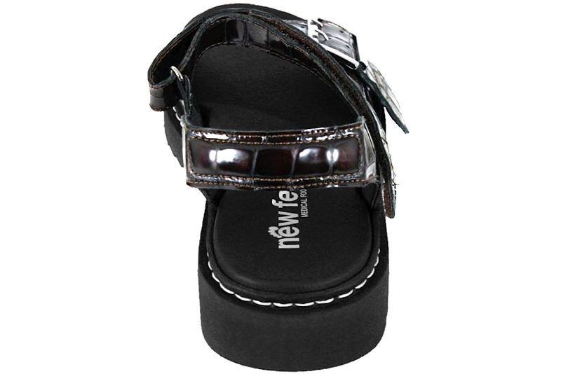 NEW FEET SANDAL I BRUNT PRÆGET SKIND