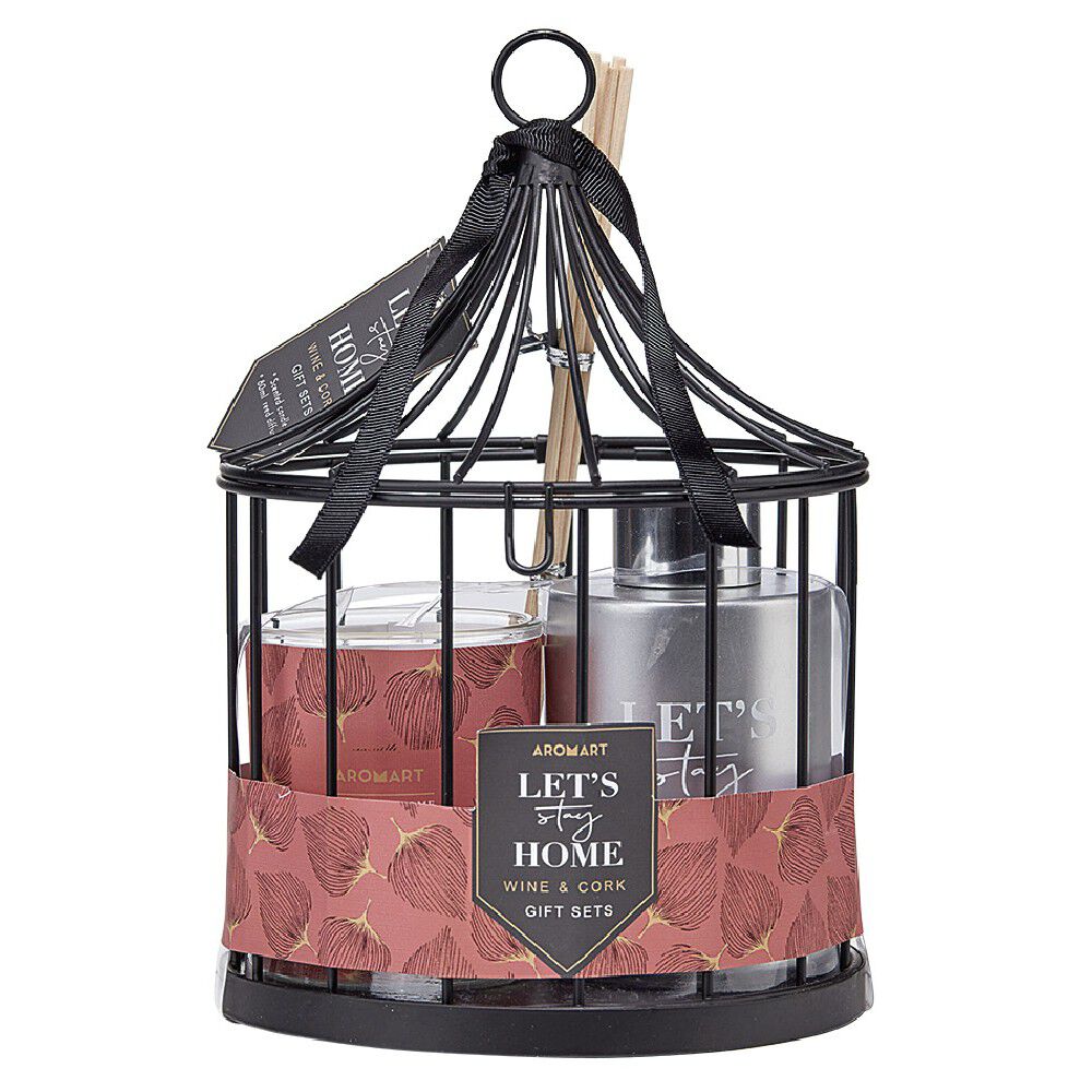 Coffret cage diffuseur et bougie en verre