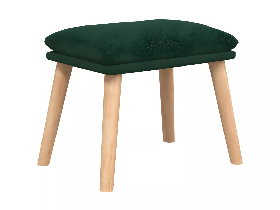 Chaise de relaxation avec repose-pied Vert foncé Tissu