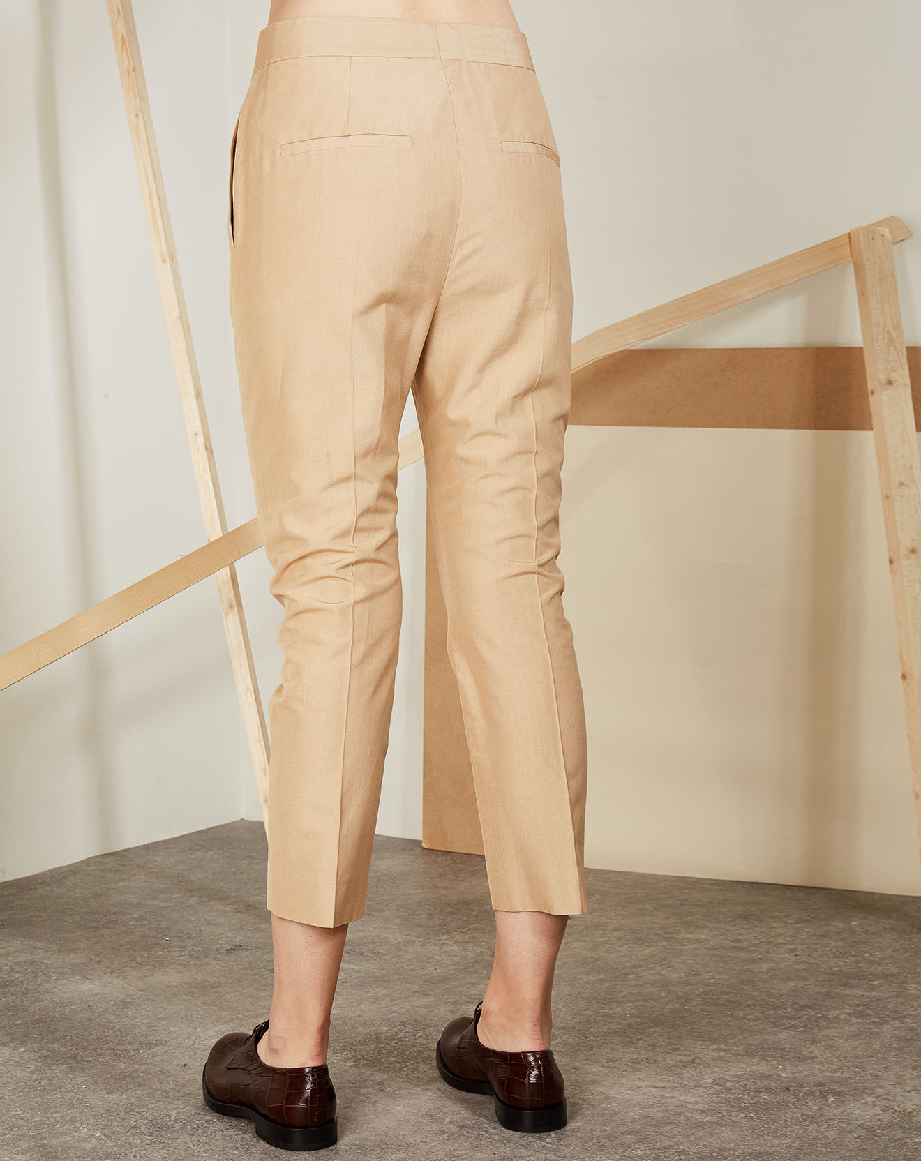 Jil Sander Pantalon 100% Soie Attila beige