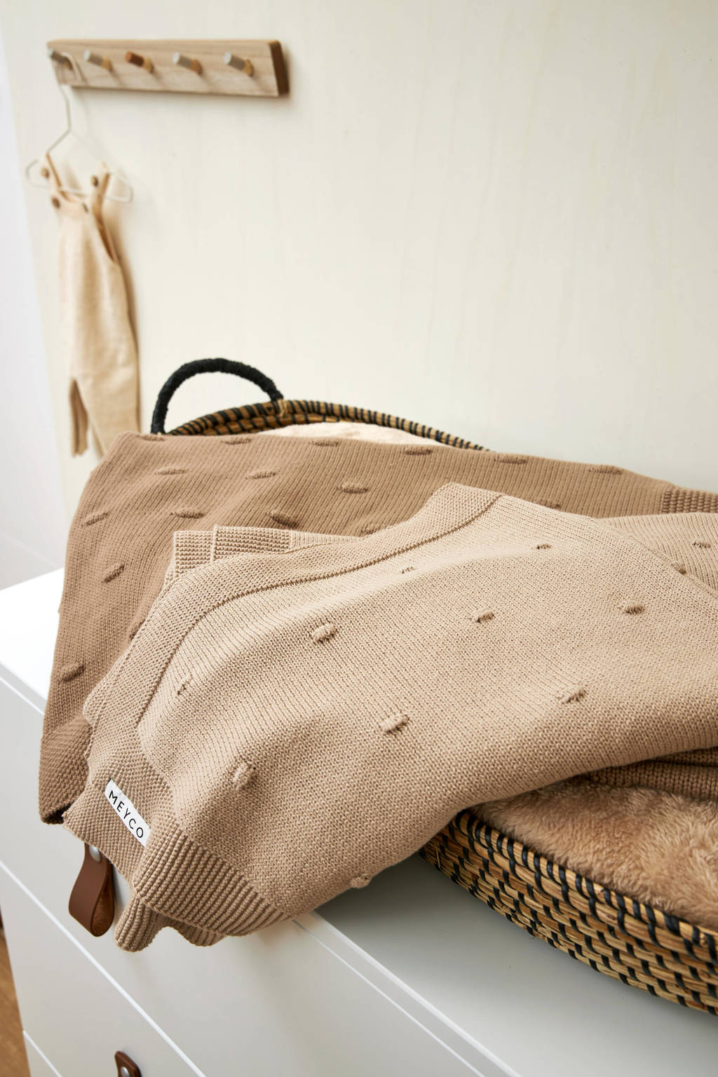 baby wiegdeken Mini Knots 75x100 cm Sand