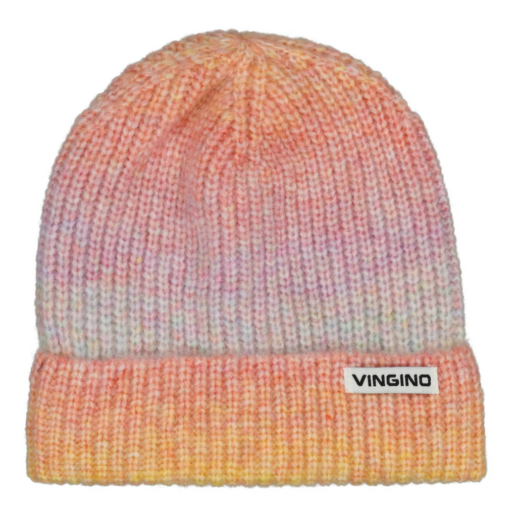 Vingino muts Vina met all over print roze/multicolor