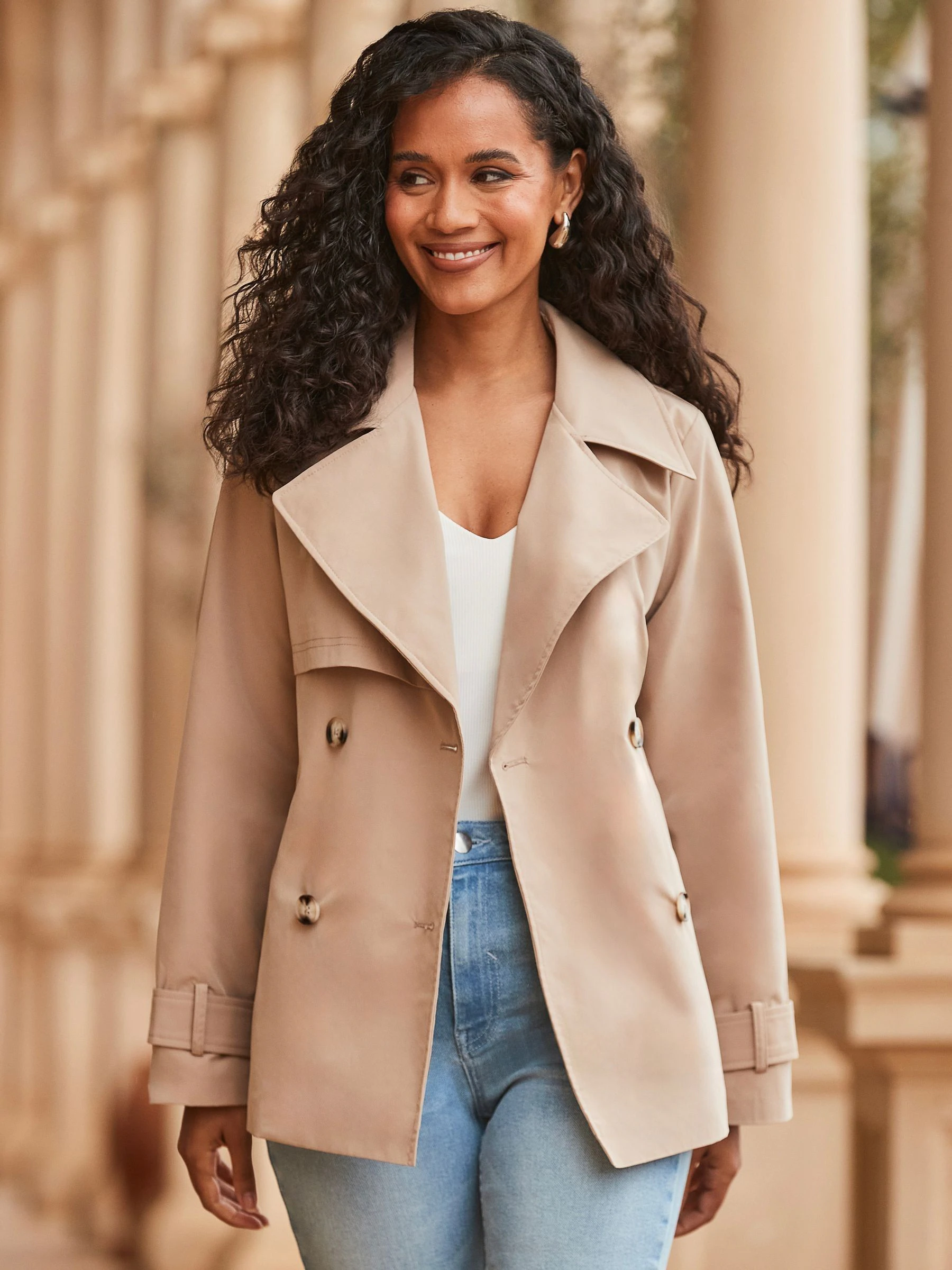 Sosandar trenchcoat met zakken