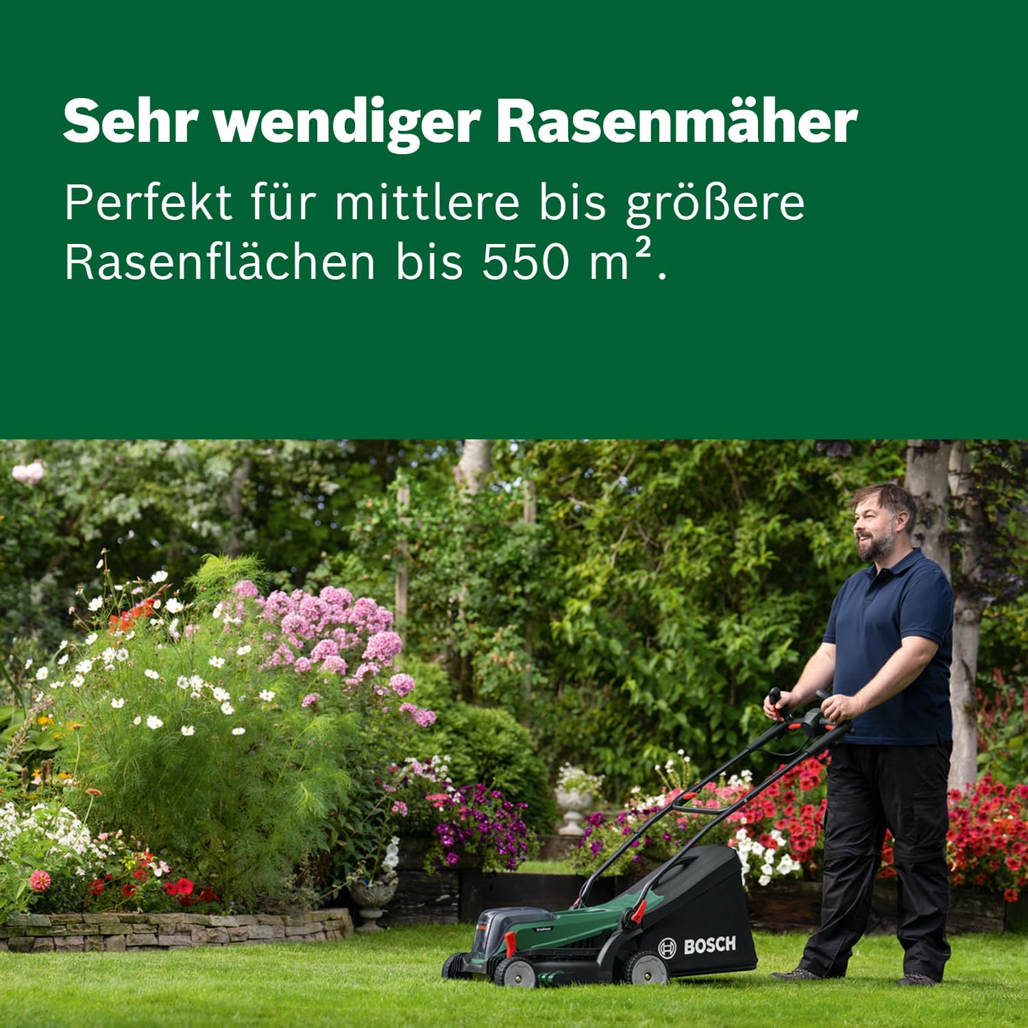 Bosch Akku-Rasenmäher UniversalRotak 2x18V-37-550 (bis zu 500 m2; 18 Volt System; Schnittbreite: 37 cm; ohne Akku und Ladegerät)