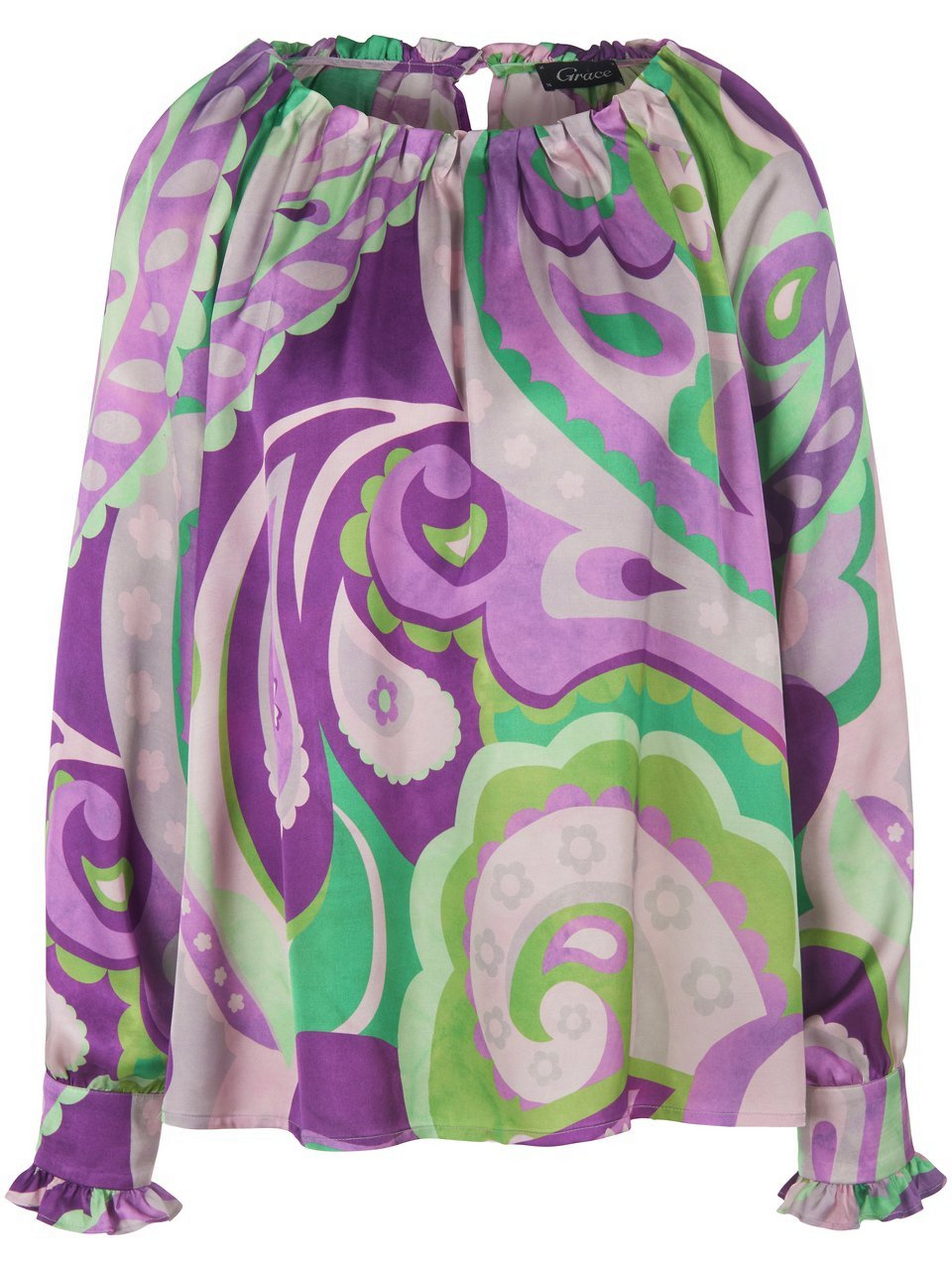 Bluse mit U-Bootausschnitt