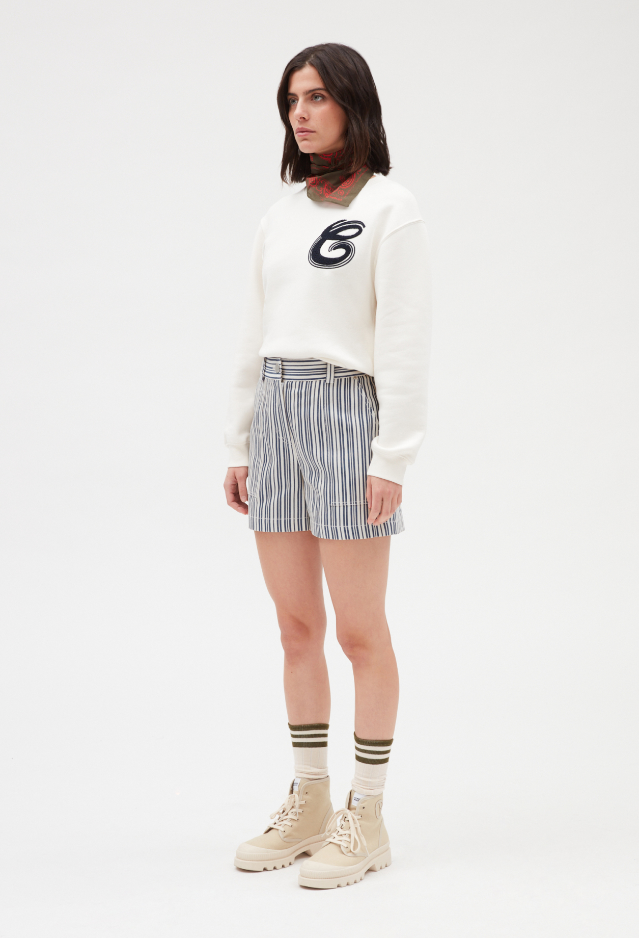 Short raye bicolore