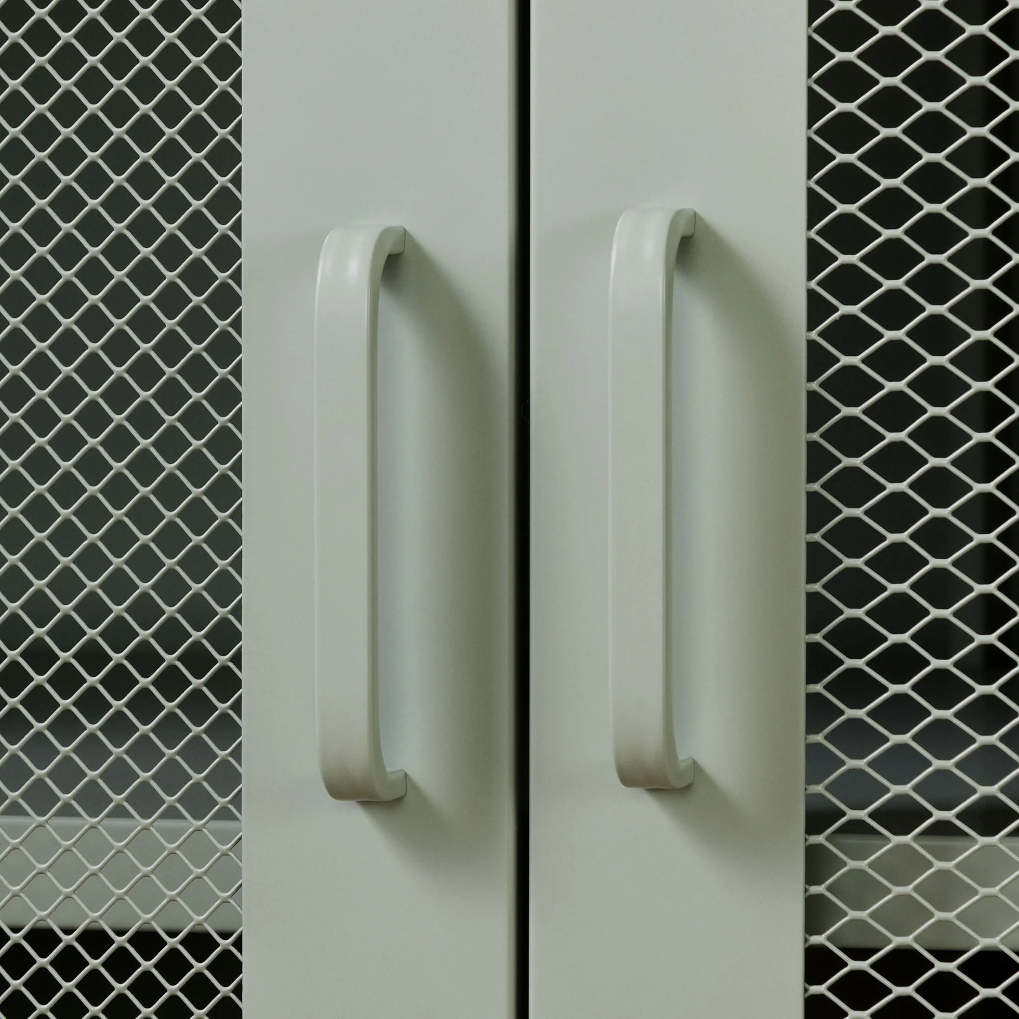 South Shore Meuble de Rangement avec Portes Grillagées en Métal Crea - Vert Sauge
