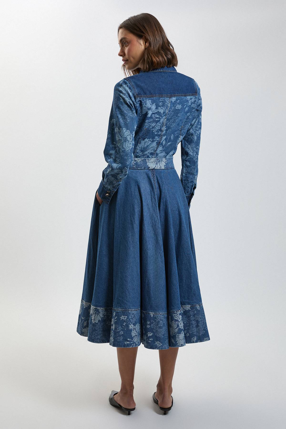 KarenMillen Jupe Ample En Denim Jacquard