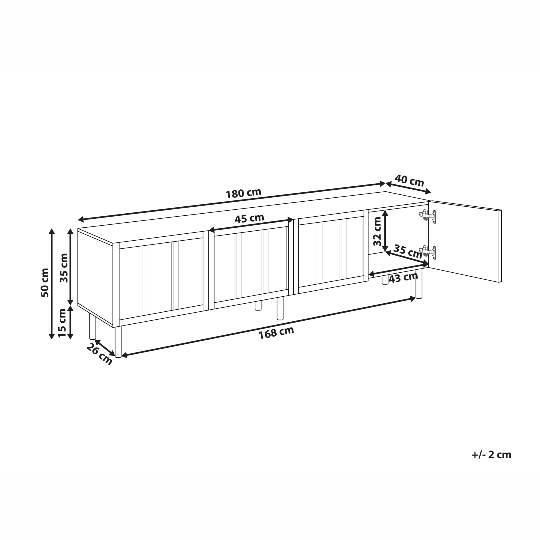 Beliani - CLUNES - TV-meubel - Lichtbeige - MDF