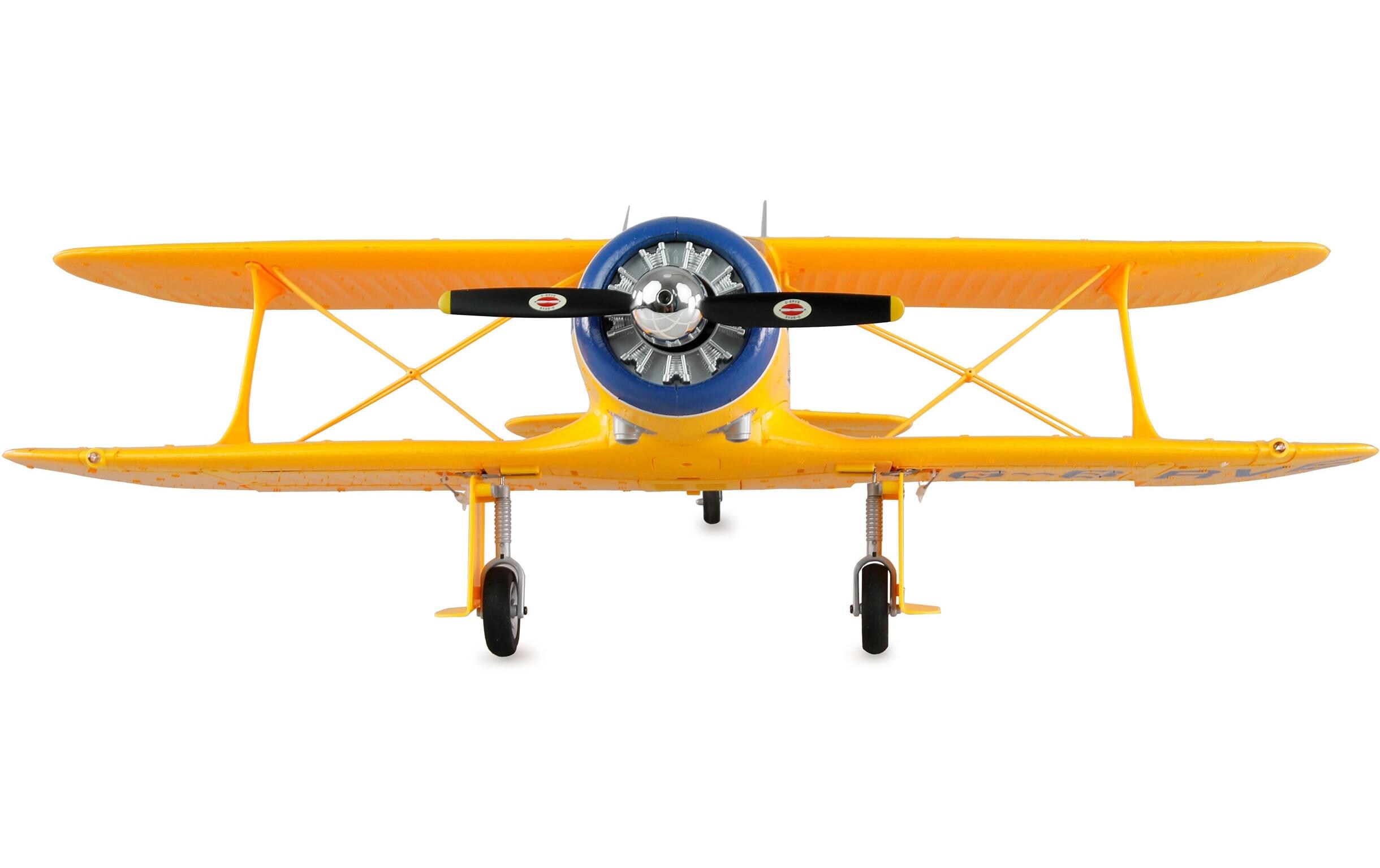 Motorflugzeug AMXflight Beech D17s Gelb, 3D, 6G, RTF<br>3D/6G-Gyro fertig eingebaut: Somit voll einsteigertauglich samt zusätzlicher Anschlüsse am Empfänger für S-Bus und DSM-Empfänger